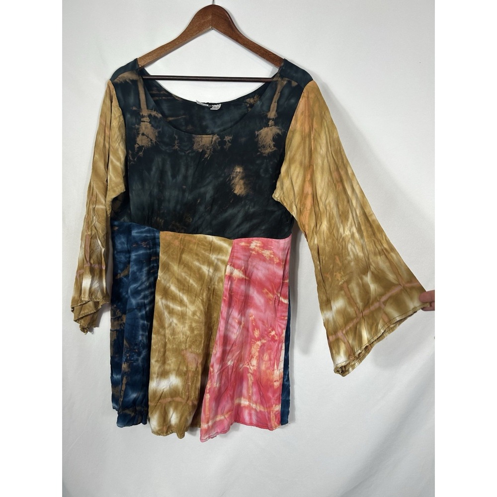 Handmade Boho Lagenlook Tunic‎ Top L/XL Patchwork Artsy Indie Hippie Festival